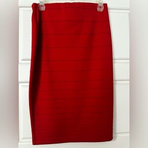 Red pencil skirt